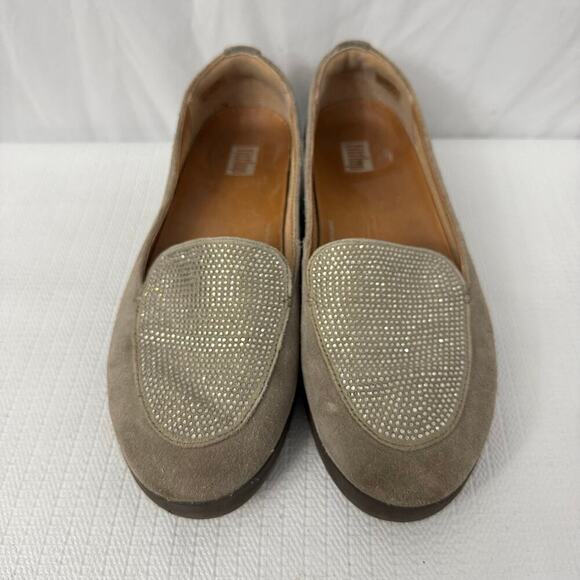 Fitflop Crystal Sneaker Loafer Womens Size 8.5 Taupe Suede - Picture 3 of 10